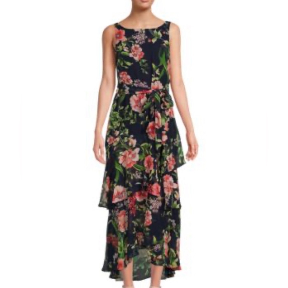 Karl Lagerfeld Floral Maxi Dress in Pink and Green